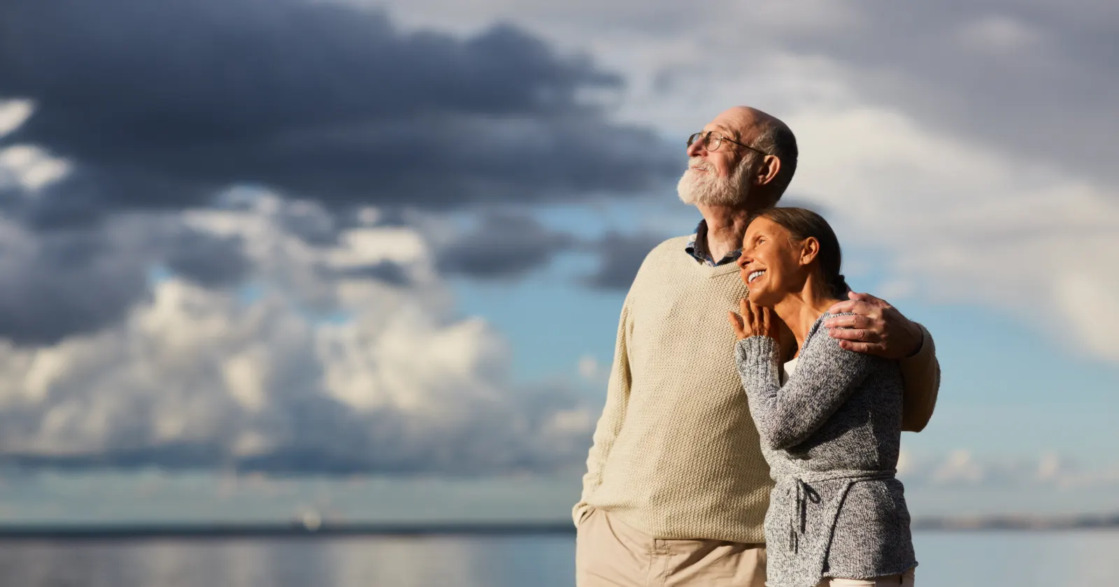 Retired couple at the beach